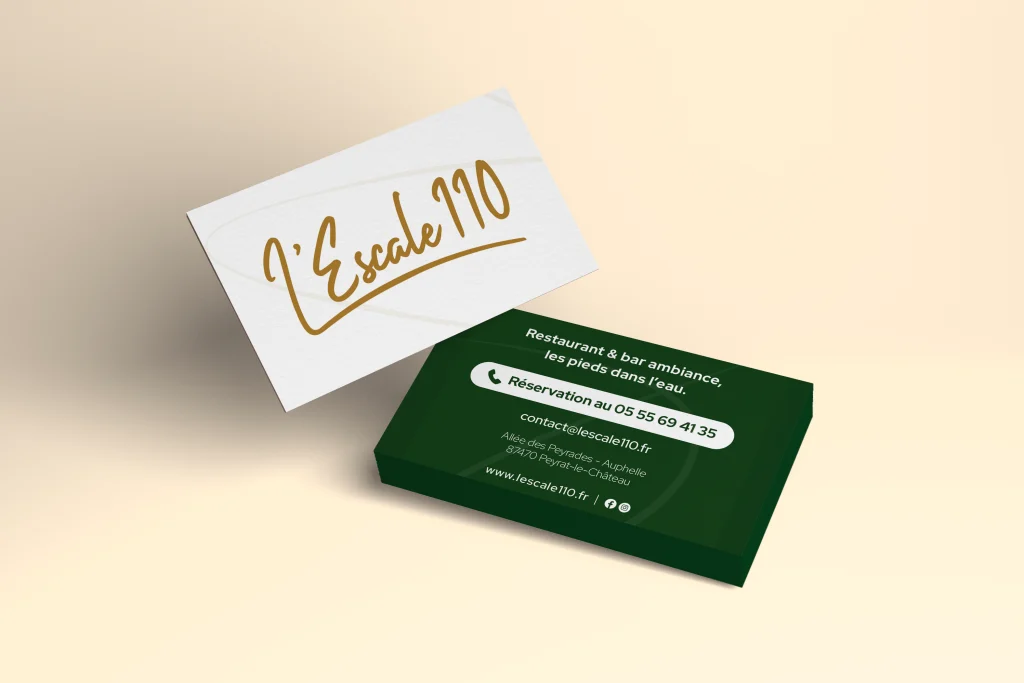 Carte de visite du restaurant L’Escale 110