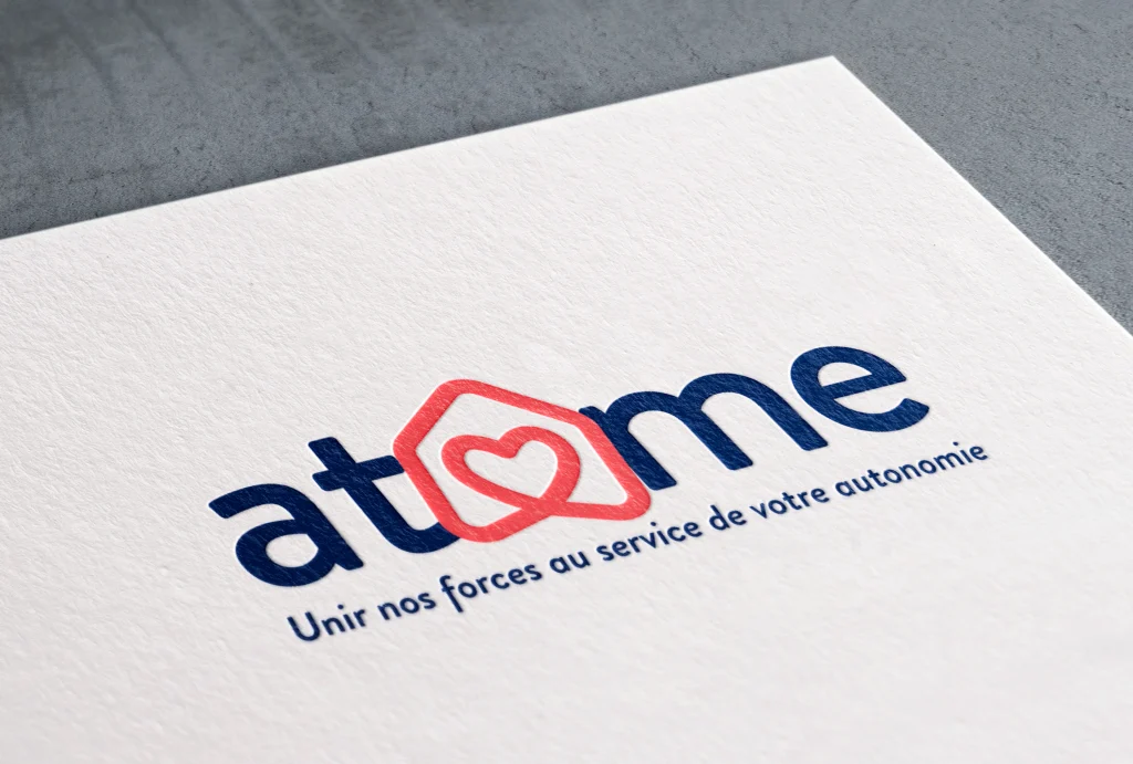 Logo Atome imprimé sur papier