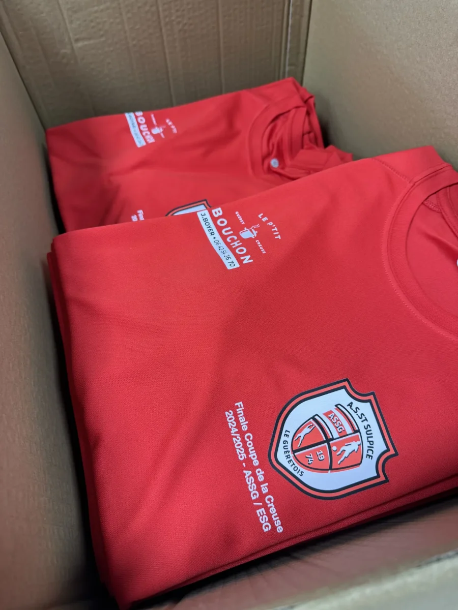 Maillots de football ASSG, marqué à l’atelier Syou de Guéret