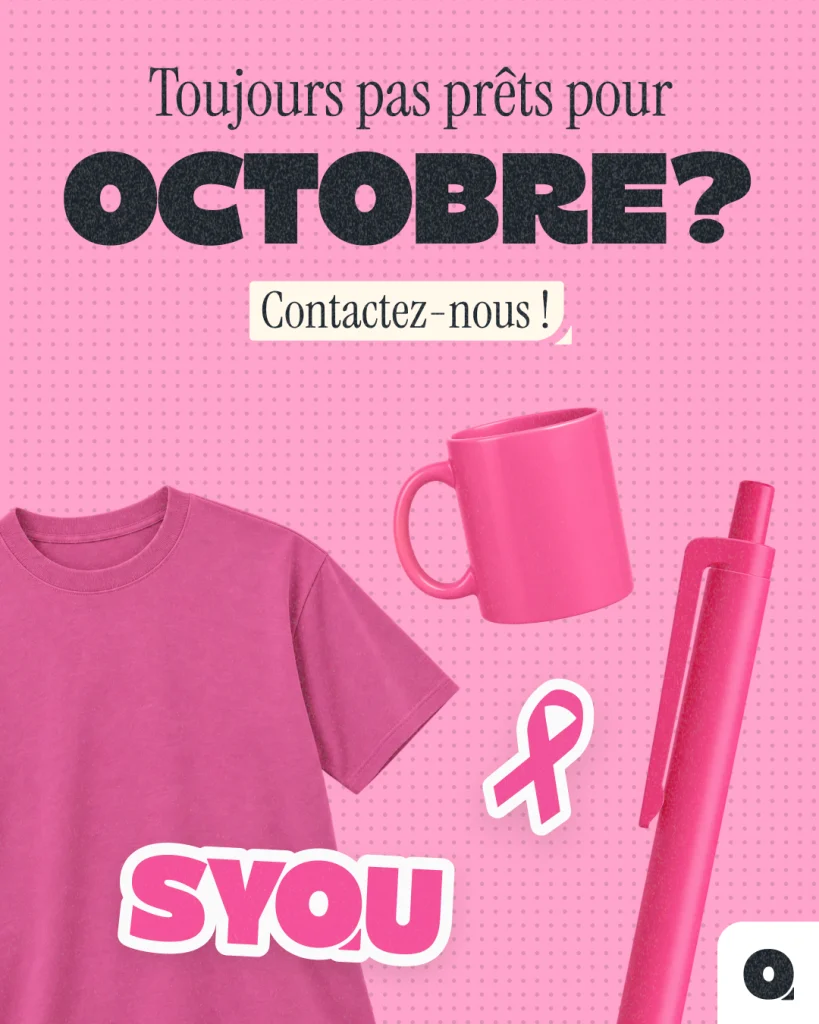 T-shirt, mug et stylo personnalisés pour Octobre rose