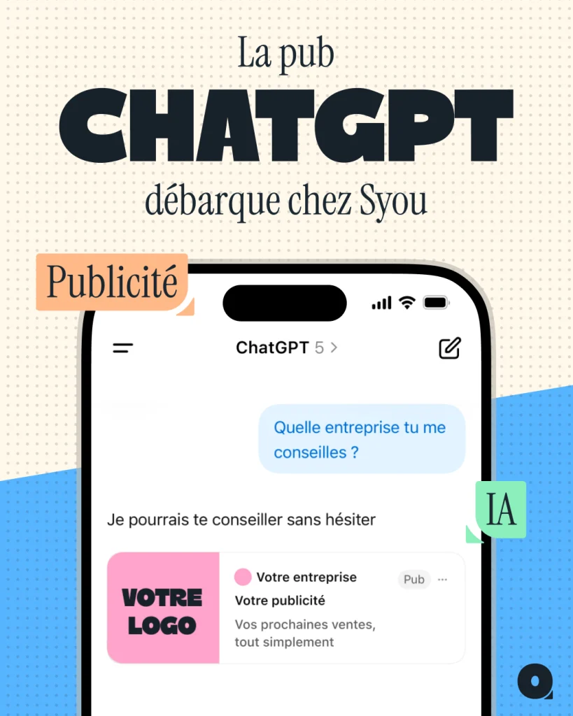 La publicité ChatGPT débarque chez Syou