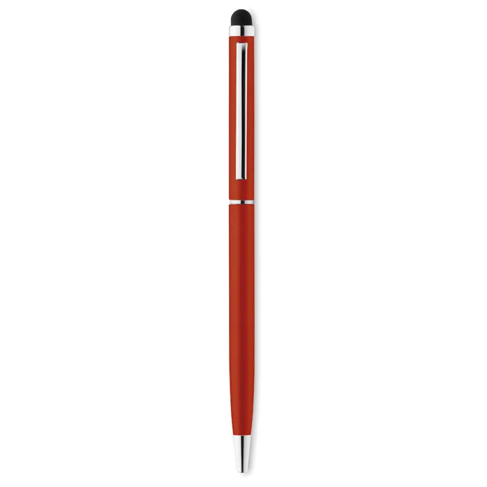 Stylo twist avec stylet tactile, Rouge