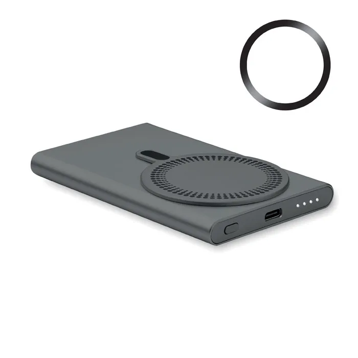 Batterie sans fil 5 000 mAh en aluminium recyclé, Titanium