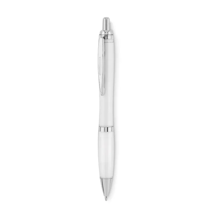 Stylo bille en RPET, Blanc Transparent