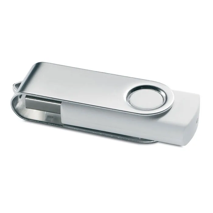 Clé USB 8 Go à capot métal pivotant, Blanc