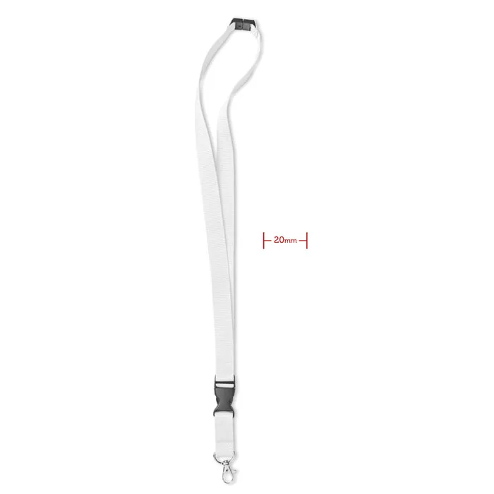 Tour de cou 20 mm à boucle détachable, Blanc